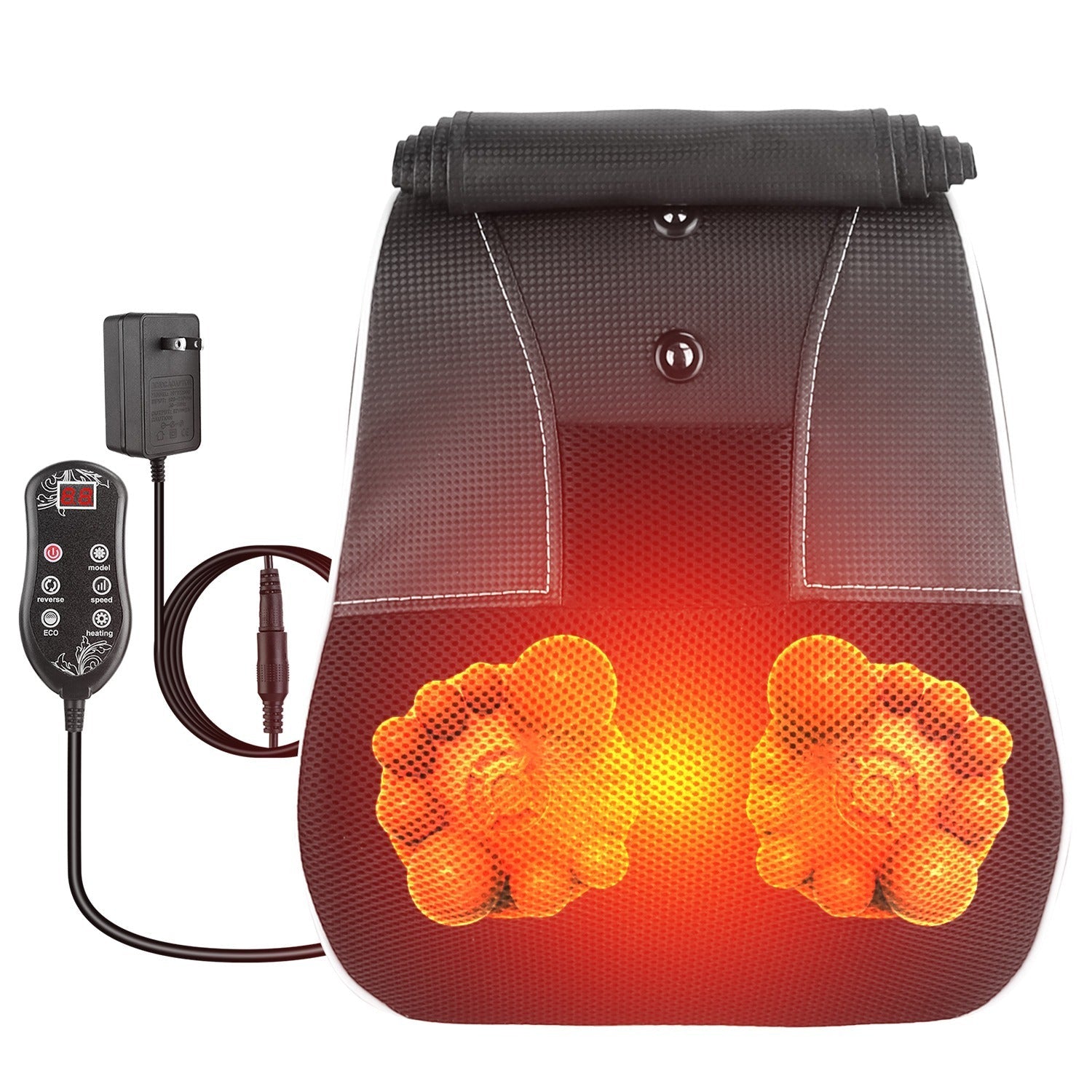 3D Back Massager Pillow – Shiatsu Heat & Kneading Massage CJ US