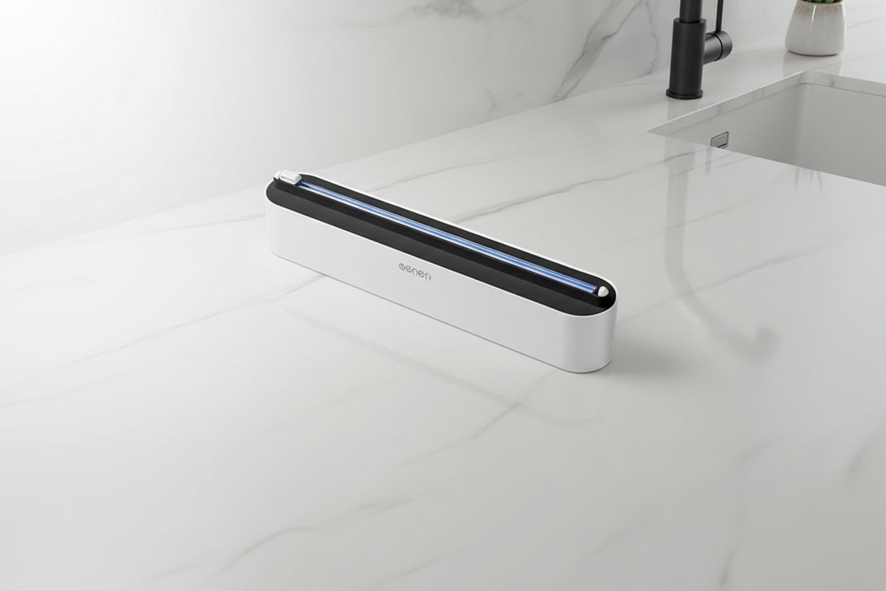 Cling Film Wrap Dispenser with Cutter – Wall Mounted Foil & Plastic Wrap Holder