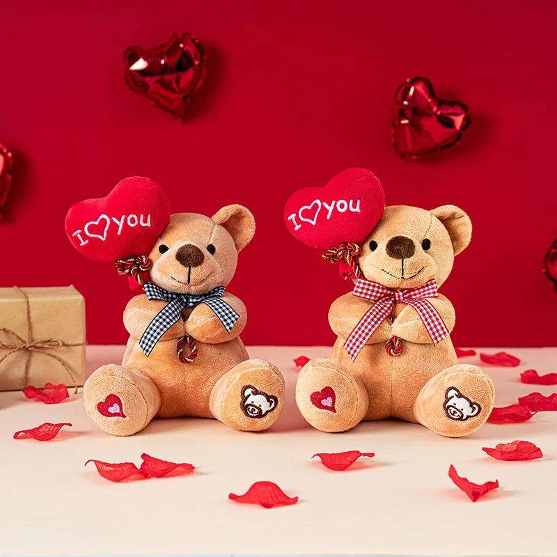 Cartoon Teddy Bear Holding Heart Plush Toy - SmartPursue™