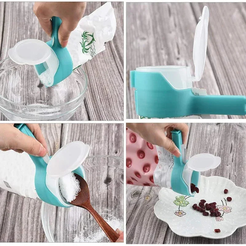 🥨 Food Storage Bag Sealing Clips with Pour Spouts Smart Kitchen & Home
