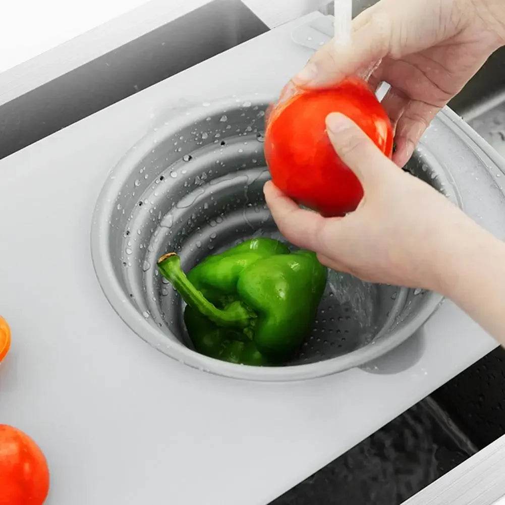 Foldable 3-in-1 Cutting Board with Drain Basket - SmartPursue™