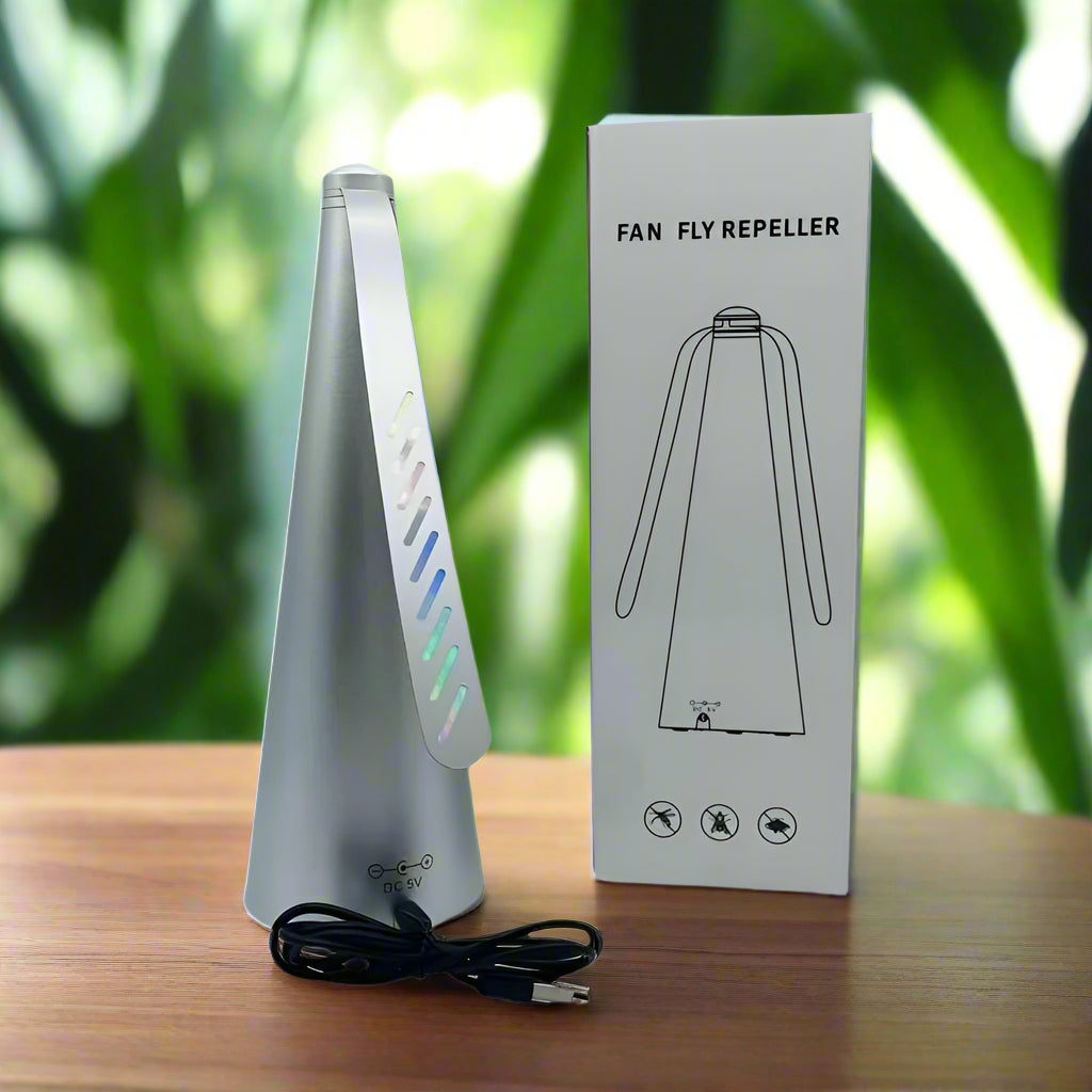 🪰 Fly Repeller Table Fan – Portable USB or Battery Powered Insect Repellent Fan SmartPursue™