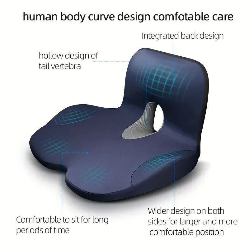 🪑 Memory Foam Seat Cushion & Back Support Pillow Set - SmartPursue™