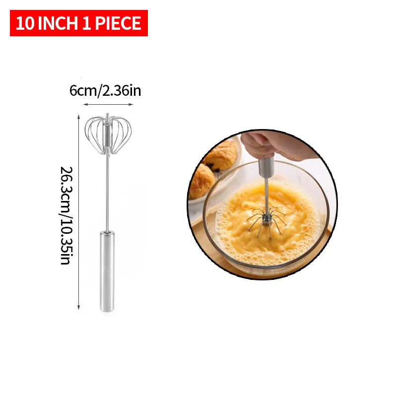 Semi-Automatic Stainless Steel Egg Beater - SmartPursue™