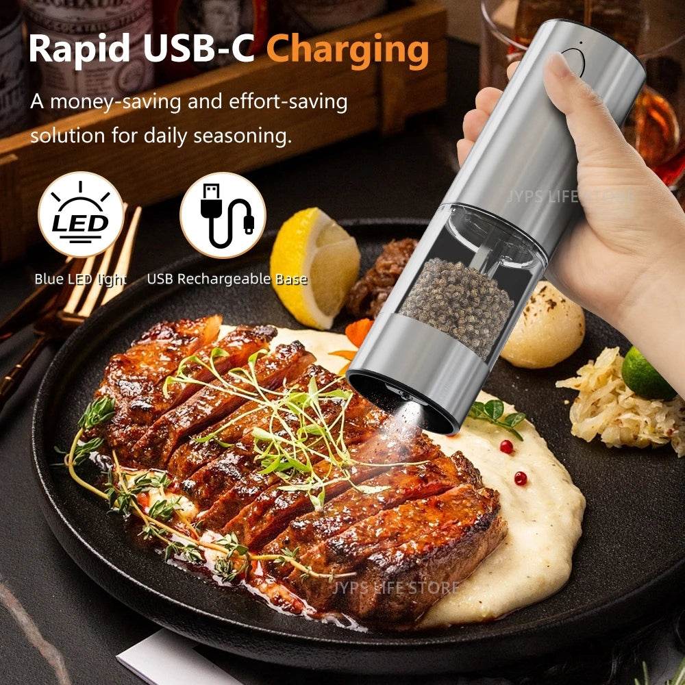 Rechargeable Electric Pepper Grinder – Adjustable Spice Mill - SmartPursue™