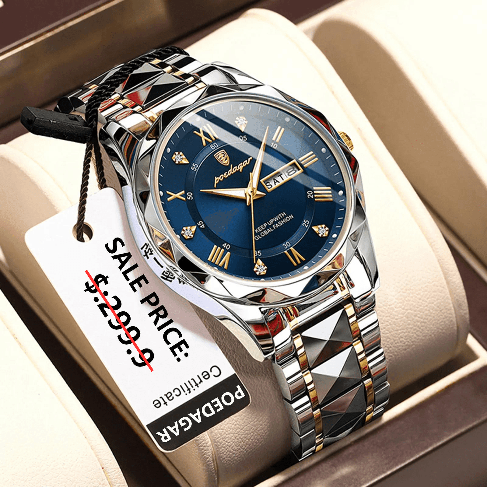 Luxury Wristwatch Stainless Steel Quartz Men's Watch - SmartPursue™